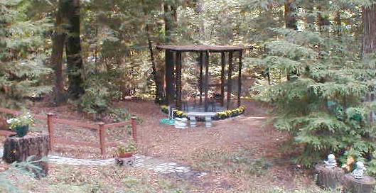 View of gazebo from living room deck