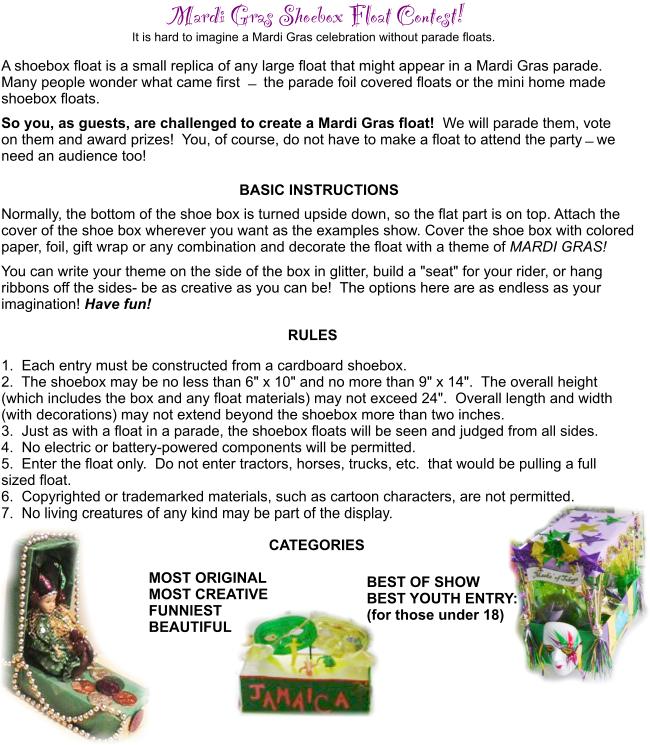 Mardi Gras Float Rules